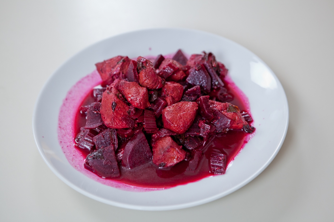 Pork with beets