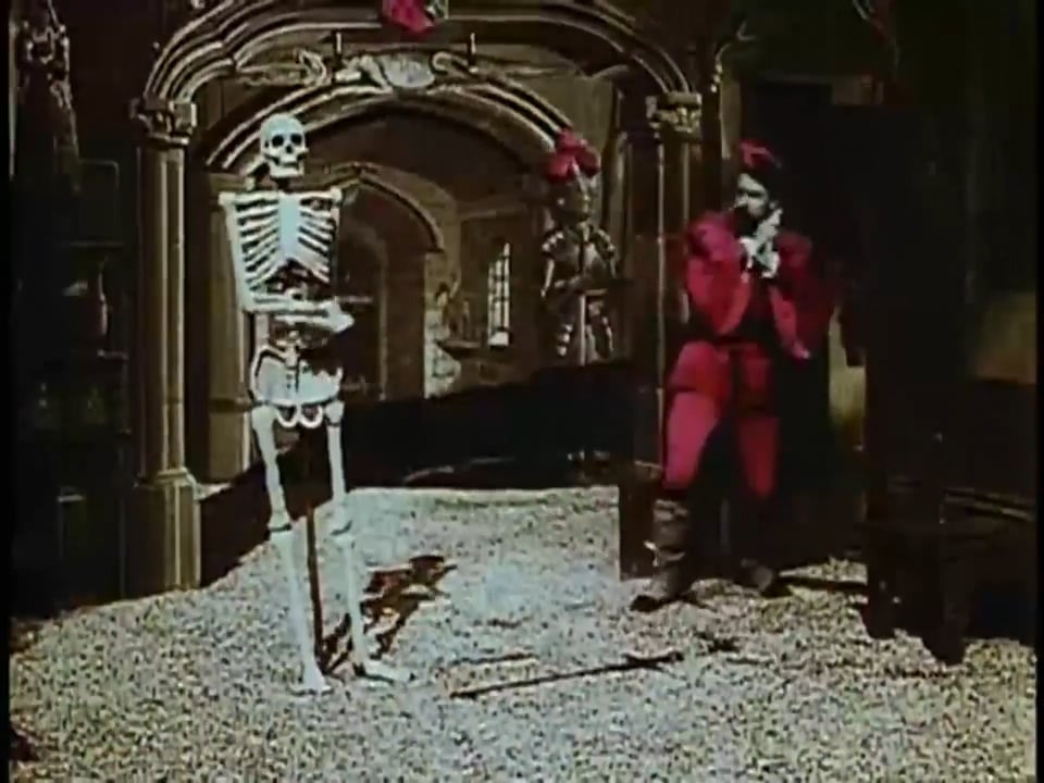 A screenshot from “The Devil’s Castle” film (1896)
