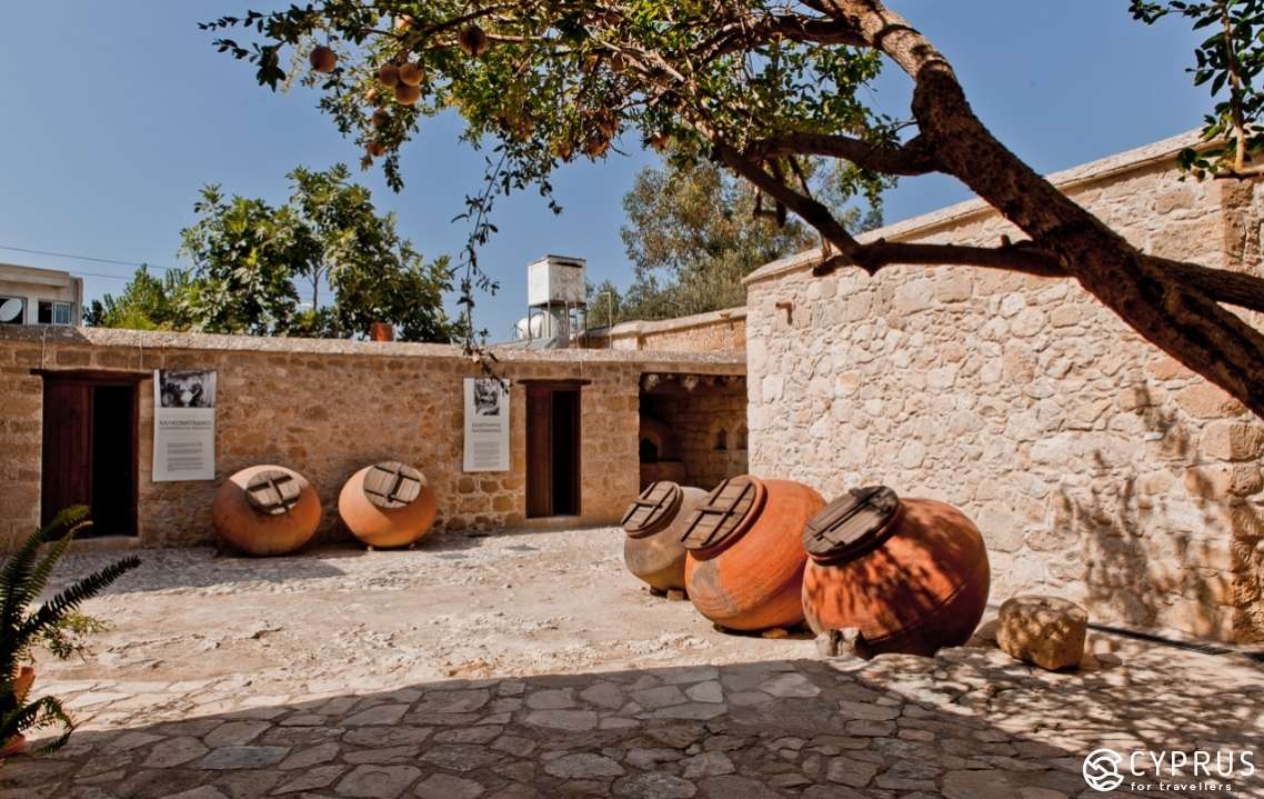 Big jugs in the courtyard of the House of Hadjismith Local Ethnographic Museum of Geroskipou (Paphos) 